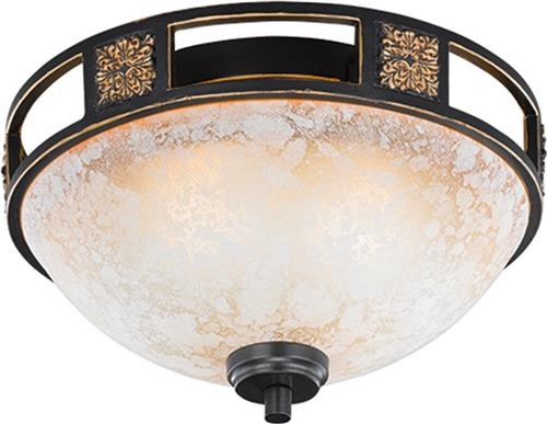 LED Plafondlamp - Plafondverlichting - Trion Qoluno - E27 Fitting - 2-lichts - Rond - Mat Oranje - Aluminium