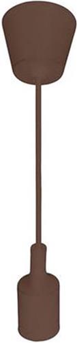 LED Hanglamp - Hangverlichting - Turno - Rond - Mat Bruin Kunststof - E27