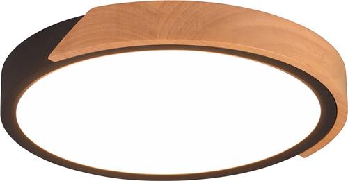 LED Plafondlamp - Plafondverlichting - Trion Jersa - 20W - Warm Wit 3000K - Dimbaar - Rond - Mat Zwart - Kunststof