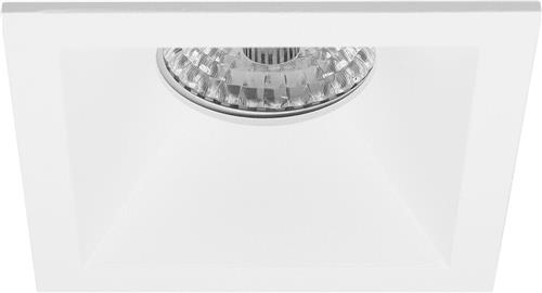 Spot Armatuur GU10 - Pragmi Pollon Pro - GU10 Inbouwspot - Vierkant - Wit - Aluminium - Verdiept - 82mm