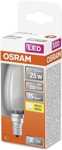OSRAM 4058075436664 LED-lamp Energielabel F (A - G) E14 Kaars 2.5 W = 25 W Warmwit (Ø x l) 35 mm x 100 mm 1 stuk(s)