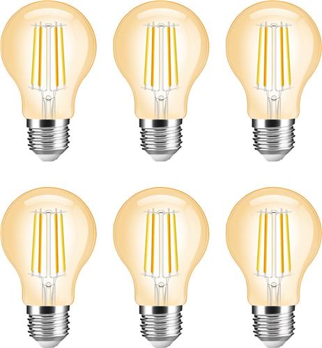 Slimme Zigbee E27 filament lamp voordeelset - A60 model - amberkleurig (6 stuks) - Smart lamp - Slimme Zigbee lamp
