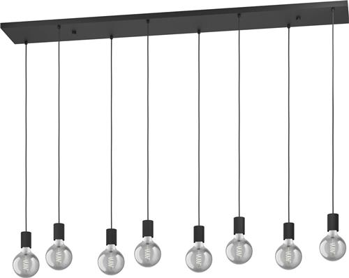 EGLO Nogalte hanglamp - 8-lichts - E27 - 160 cm - Rechthoek - Zwart