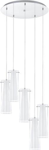 EGLO Pinto - Hanglamp - 5 Lichts - Chroom - Helder, Wit