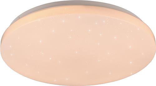 LED Plafondlamp - Plafondverlichting - Trion Kalina - 18W - RGBW - Dimbaar - Aanpasbare Kleur - Afstandsbediening - Sterlicht - Rond - Mat Wit - Kunststof