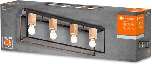 LEDVANCE DECOR Nairobi plafondlamp, zwart, E27 voet