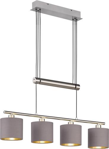 LED Hanglamp - Trion Gorino - E14 Fitting - 4-lichts - Rechthoek - Mat Bruin - Aluminium