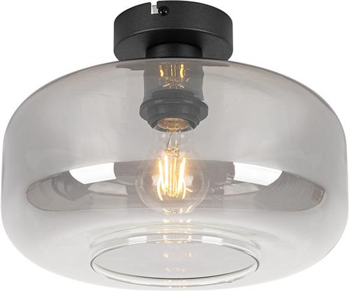 QAZQA bizle - Art Deco Plafondlamp - 1 lichts - Ø 28 cm - Grijs - Woonkamer | Slaapkamer | Keuken