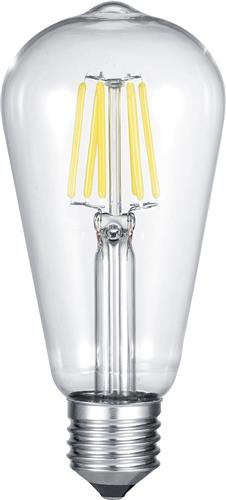 LED Lamp - Filament - Torna Kalon - E27 Fitting - 6W - Warm Wit 2700K - Transparent Helder - Aluminium
