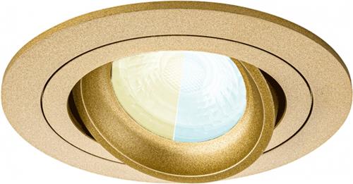 Inbouwspot Erne met Philips HUE White Ambiance - Voor binnen / woonkamer / keuken / slaapkamer - inbouw spot - Goud - rond - IP20 - GU10 - Buitendiameter: 92MM - boorgat: 80-86MM - min. Inbouwdiepte: 70MM