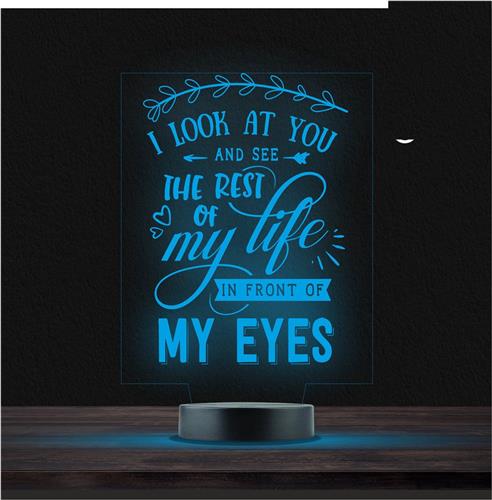 Led Lamp Met Gravering - RGB 7 Kleuren - I Look At You