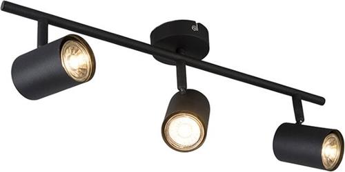 QAZQA jeana - Moderne Dimbare LED Smart Plafondspot | Spotje | Opbouwspot incl. wifi met Dimmer - 3 lichts - L 53 cm - Zwart - Woonkamer | Slaapkamer | Keuken