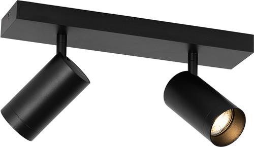 QAZQA jeana luxe - Moderne Wand en Plafondspot | Spotje | Opbouwspot - 2 lichts - L 32 cm - Zwart - Woonkamer | Slaapkamer | Keuken