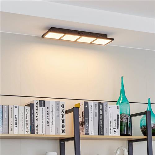 Lindby - LED plafondlamp - RGB - met dimmer - CCT - 4lichts - kunststof, ijzer - H: 5.5 cm - wit, mat zwart - Inclusief lichtbronnen