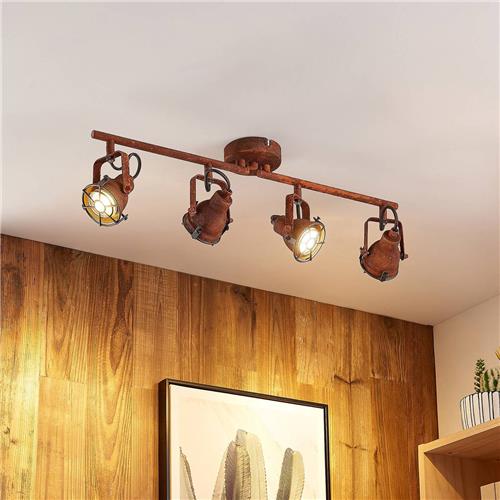 Lindby - buitenspot - 4lichts - metaal - H: 17 cm - GU10 - roestbruin
