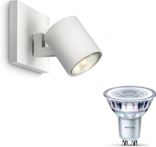Philips Runner Opbouwspot (Wit) - Warmwit Licht - Wandspot of Plafondspot met 1 Lichtpunt - GU10 - Niet Dimbaar