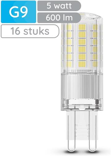 Modee LED Lamp G9 - 5W 4000K 600 LM 230V - LED Lamp insteek - Wit Licht - 16 stuks