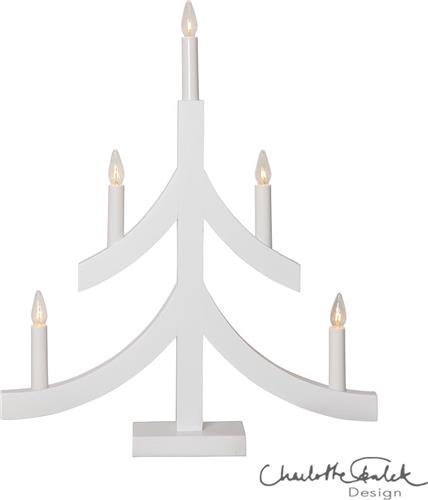 Star Trading kandelaar Pagod, wit, hout, 5-vlam, 47.5cm