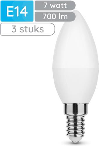 Modee E14 LED Lamp 7W - 700lm - 6000K - Daglicht Wit - LED Kaarslamp B35 - Vervangt 54W Halogeen Gloeilamp - 3 stuks