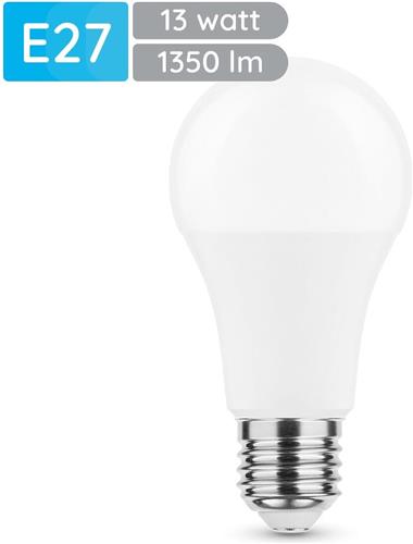 Modee E27 LED Lamp 13W - 1350lm - 2700K - Warm Wit - LED Globe A60 - Vervangt 91W Halogeen Gloeilamp