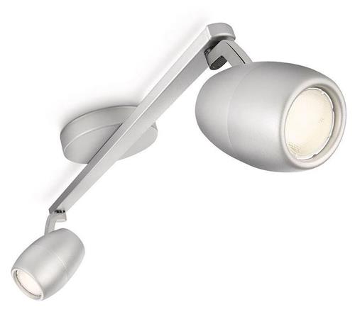 Plafondspot / Plafondlamp PHILIPS ecomoods Ease, 560164816, Aluminium, 2x10W ECOlamp