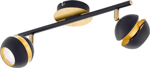 EGLO Nocito - Spot - 2 Lichts - Zwart, Goud