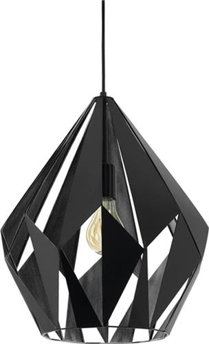 EGLO Carlton 1 Hanglamp - E27 - 38,5 cm - Zwart/Zilver