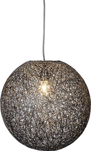 QAZQA corda - Moderne Hanglamp - 1 lichts - Ø 450 mm - Zwart - Woonkamer | Slaapkamer