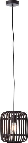 Brilliant Woodrow - Hanglamp - E27 max 1x60W - Hout/Zwart
