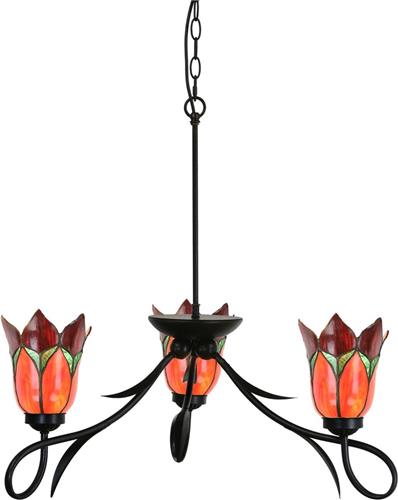 Art Deco Trade - 3 lichts Kroonluchter Lovely Flower Red