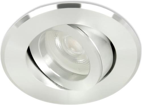 LED Midi inbouwspot Scott -Rond RVS Look -Extra Warm Wit -Dimbaar -3.6W -Integral LED