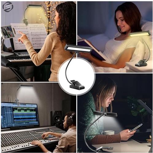 Equivera Pianolamp - LED Pianoverlichting - Leeslampje - Vleugellamp - Perfect voor Piano Orkest - Verschillende Standen
