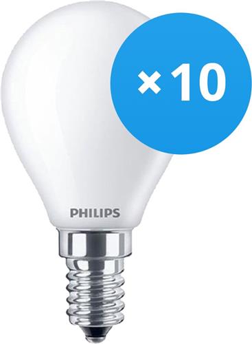 Voordeelpak 10x Philips Corepro LEDluster E14 Kogel Mat 4.3W 470lm - 827 Zeer Warm Wit | Vervangt 40W