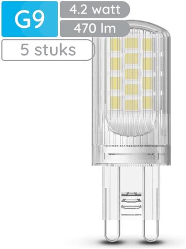Modee LED Lamp G9 - 4.2W 4000K 470 LM 230V - LED Lamp insteek - Wit Licht - 5 stuks
