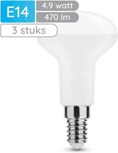 Modee E14 LED Lamp 4.9W - 470lm - 4000K - Neutraal Wit - LED Spot R50 - Vervangt 40W Halogeen Gloeilamp - 3 stuks