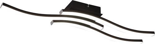LED Plafondlamp - Plafondverlichting - Trion Ritonu - 15W - Natuurlijk Wit 4000K - Dimbaar - Rechthoek - Mat Zwart - Aluminium
