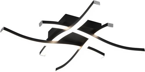 LED Plafondlamp - Plafondverlichting - Torna Ritonu - 20W - Natuurlijk Wit 4000K - Dimbaar - Vierkant - Mat Zwart - Aluminium