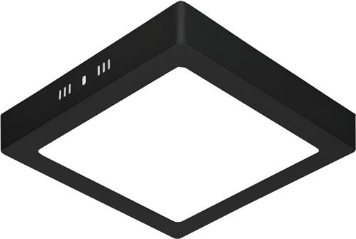 LED Paneel - 30x30 - 28W - Helder/Koud Wit 6400K - Mat Zwart - Opbouw - Vierkant - Aluminium