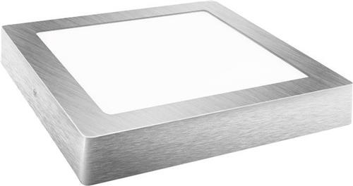 LED plafondlamp - opbouw vierkant - Neutraal wit - zilver - 6W