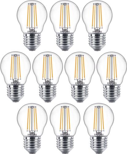 10 stuks Philips LED Kogellamp E27 4.3W 470lm 2700K Helder Niet dimbaar P45