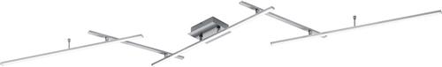 LED Plafondlamp - Trion Ardino - 22W - Aanpasbare Kleur - RGBW - Dimbaar - Afstandsbediening - Rechthoek - Mat Nikkel - Aluminium