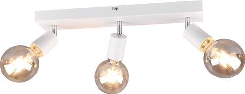 LED Plafondspot - Trion Zuncka - E27 Fitting - 3-lichts - Rechthoek - Mat Wit - Aluminium