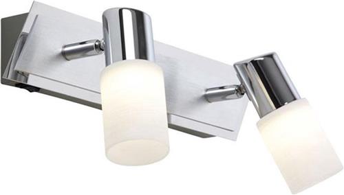 OSRAM - LED Wandspot - Torna Clupo - 8W - Warm Wit 3000K - 2-lichts - Rechthoek - Mat Chroom - Aluminium