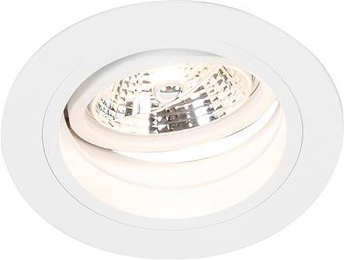 QAZQA chuck - Moderne Inbouwspot - 1 lichts - Ø 120 mm - Wit - Woonkamer | Slaapkamer | Keuken
