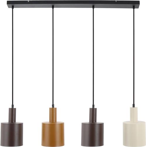 Lindby - hanglamp - 4lichts - IJzer - H: 21.5 cm - E27 - donkerbruin, koffiebruin, beige
