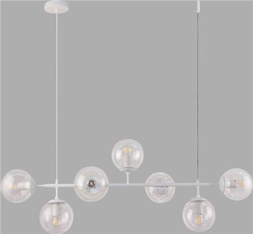 Design hanglamp wit frame en melkwit of transparant glas - Hepta