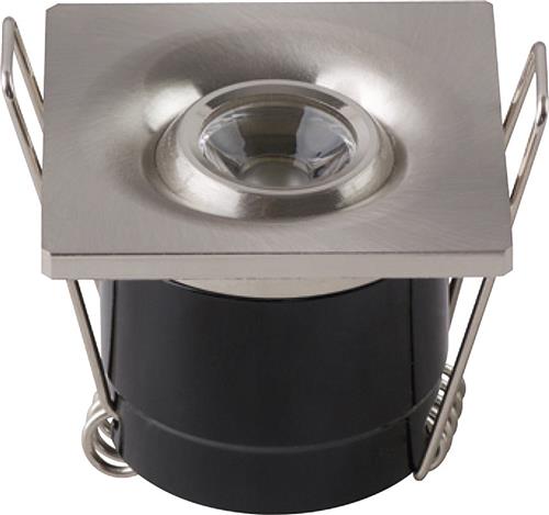 LED Veranda Spot Verlichting - 1W - Natuurlijk Wit 4200K - Vierkant - Mat Chroom - Aluminium