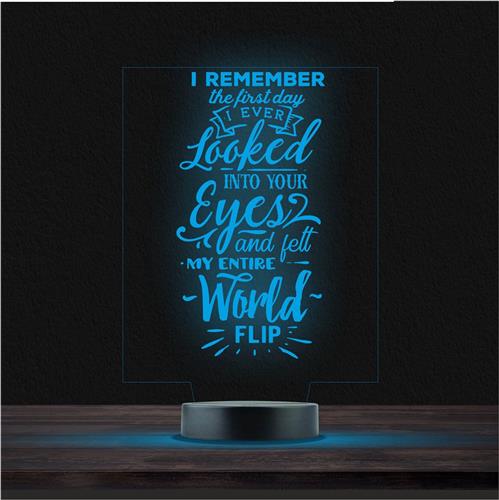 Led Lamp Met Gravering - RGB 7 Kleuren - I Remember  The First Day