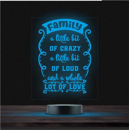 Led Lamp Met Gravering - RGB 7 Kleuren - Family