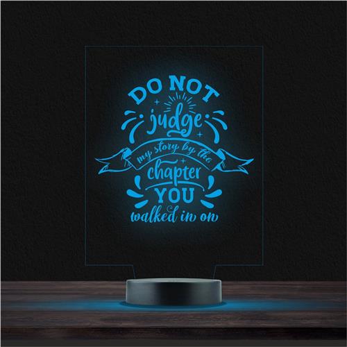 Led Lamp Met Gravering - RGB 7 Kleuren - Do Not Judge